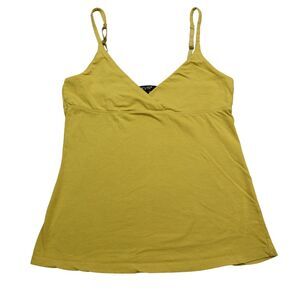Kys Shirt Womens L Yellow Plain Sleeveless V Neck Pullover Casual Tank Top